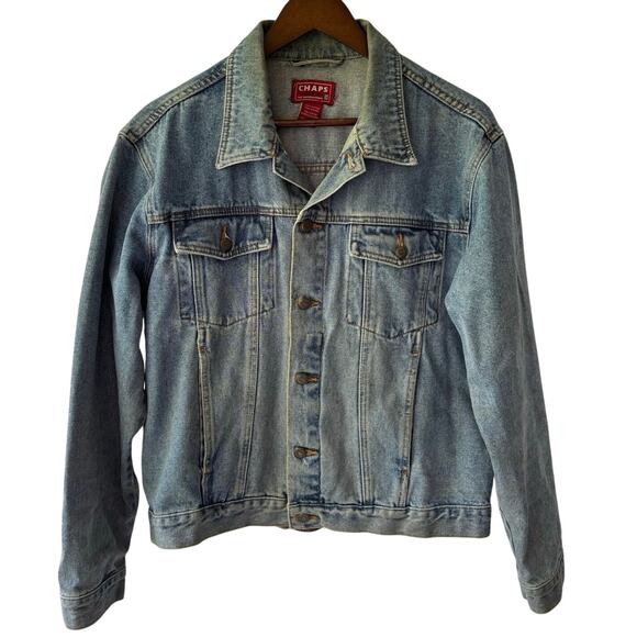 Chaps Other - Vintage Chaps Blue Jean Denim Jacket Mens M 100% Cotton Y2K Grunge Streetwear